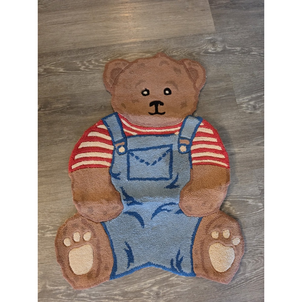 Bear Shaped Area Rug vtg Playroom rug nursery rug still new ! vtg rug